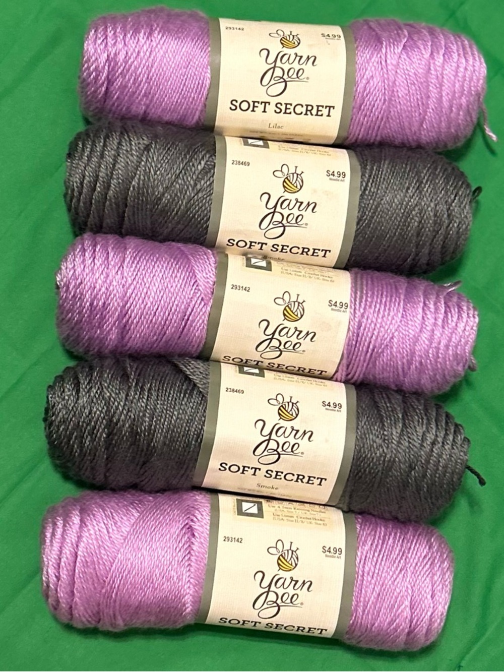 Yarn Bee Soft Secret Lilac and Smoke Yarn - Yarn Bee